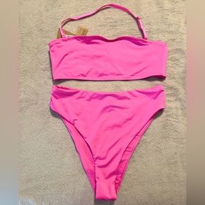 NWT SKIMS Swim Bandeau Bikini Top in Taffy, Size Large - Limited Edition Color